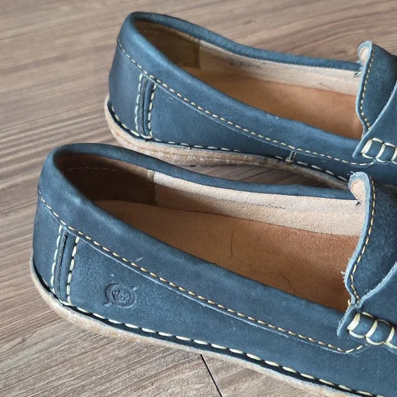 Born Nerina Navy Penny Loafers - Classic Slip-On Shoes - Picture 3 of 6